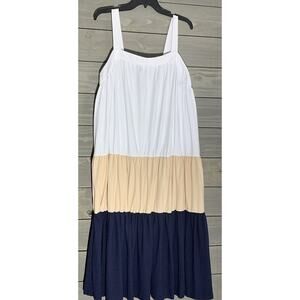 Shein Color Block Tiered Sundress Womens 2XL NWOT Plus Dress